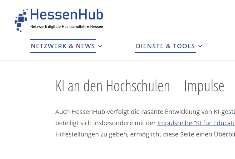 KI-Impuls-Webseite von HessenHub